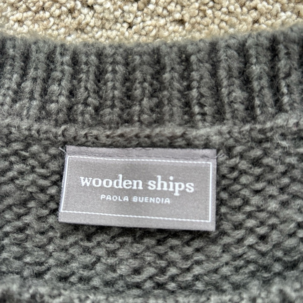 WOODEN SHIPS size X/S XS S Gray Pink WITCH PLEASE Pullover Sweater 44”B - Picture 4 of 5